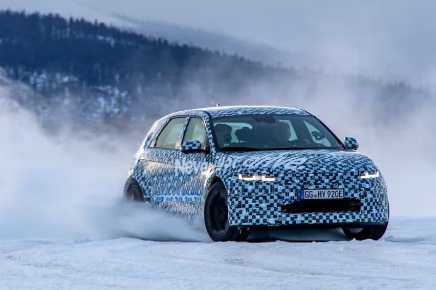 Hyundai Ioniq 5 N undergoes winter testing in Arjeplog, Sweden
