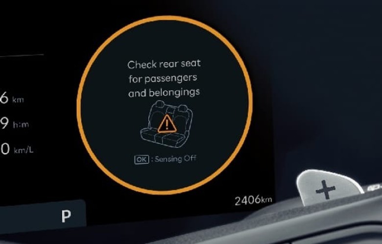 Hyundai Tucson Safety  warning for rear passengers