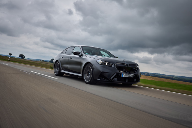 BMW M5 Side View on road