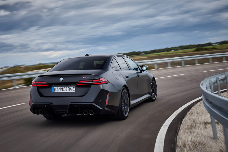 BMW M5 Side View on road