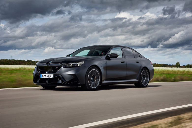 BMW M5 Side View on road