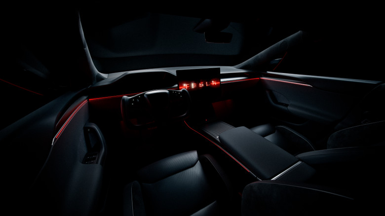 Tesla Model S Cabin in the dark