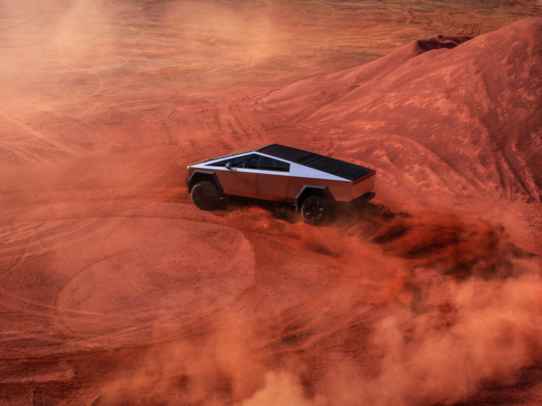Tesla Cybertruck in desert