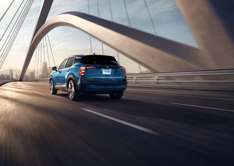 Nissan Kicks Rear View on Road
