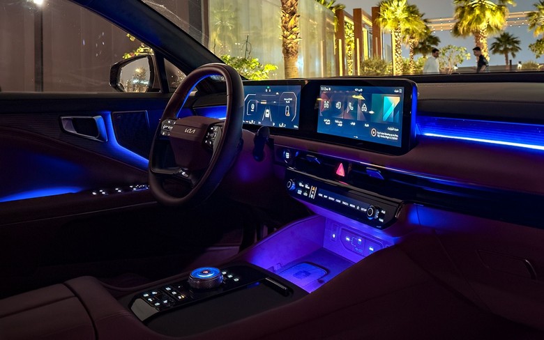 Kia K8 Interior Night View with ambient lighting