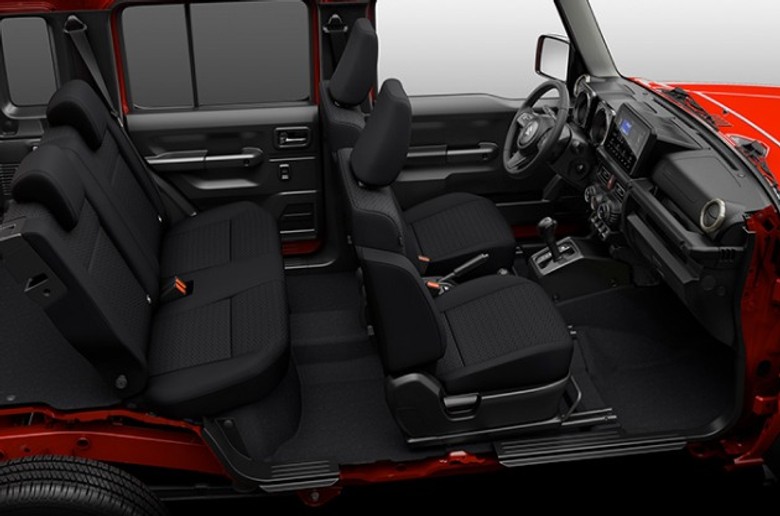 Suzuki Jimny 5 door Seating layout