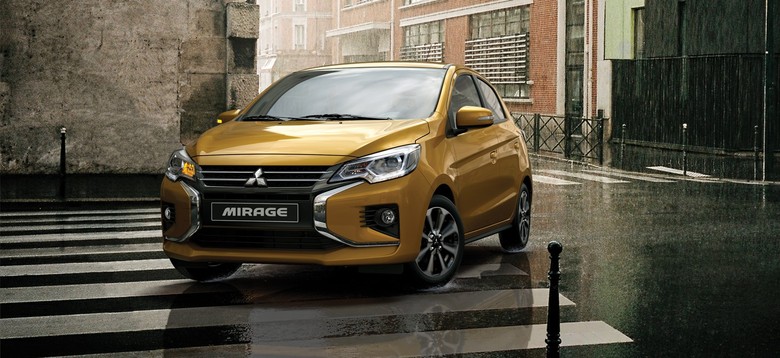 Mitsubishi Mirage Front view on road