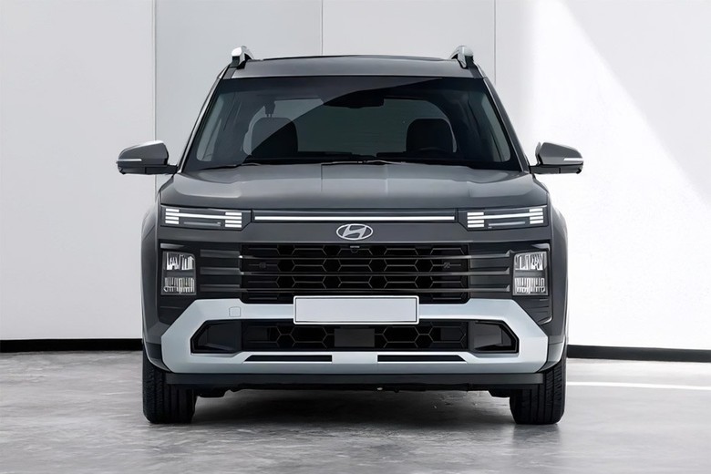 Hyundai Creta Grand front view in black color