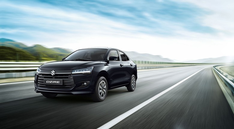 Suzuki Dzire front view in black color