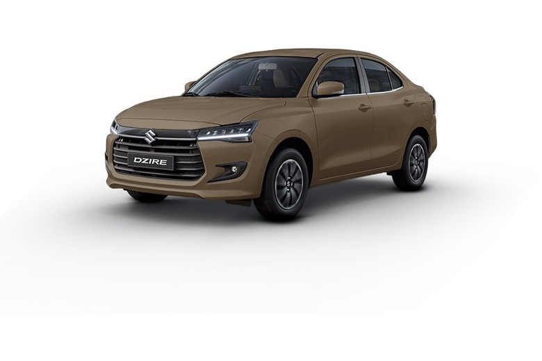 Suzuki Dzire side view in brown color