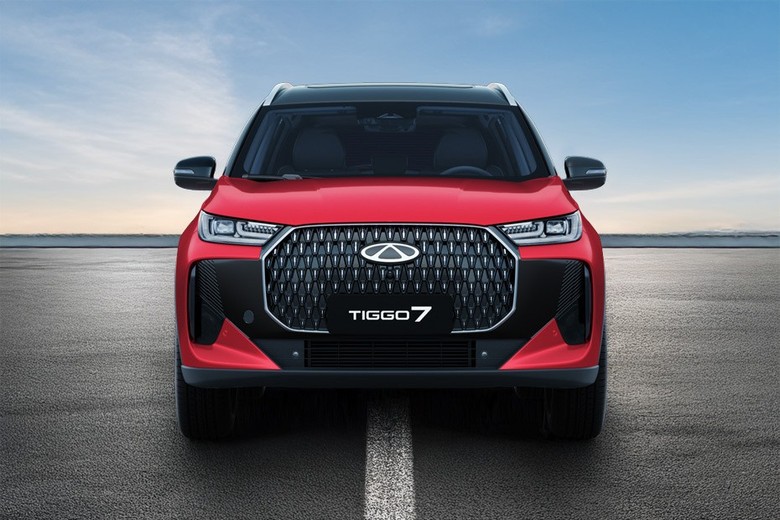  chery tiggo 7 front view in red color