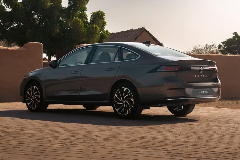 Volkswagen Jetta rear view in grey color