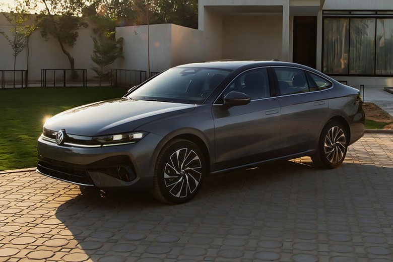 Volkswagen Jetta side view in grey color