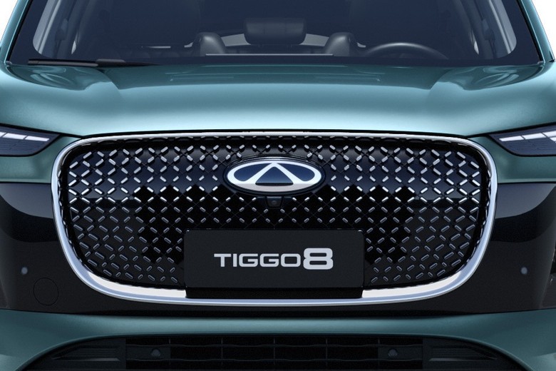 chery tiggo 8 pro max front view in blue color