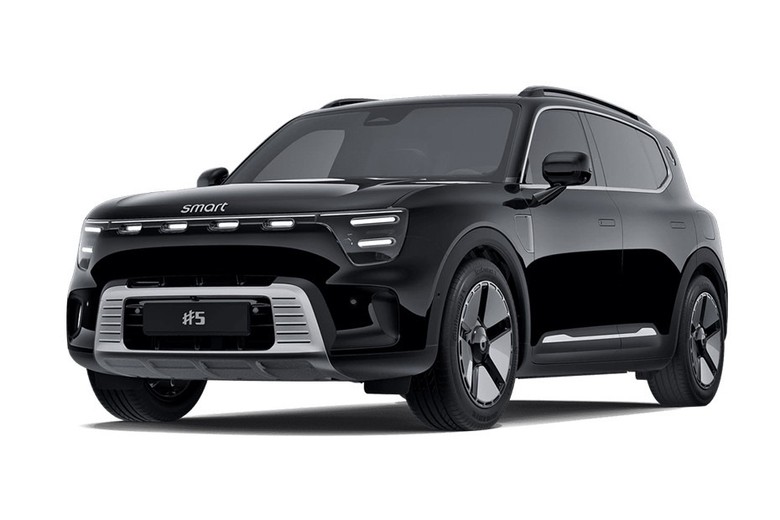 smart 5 side view in black color