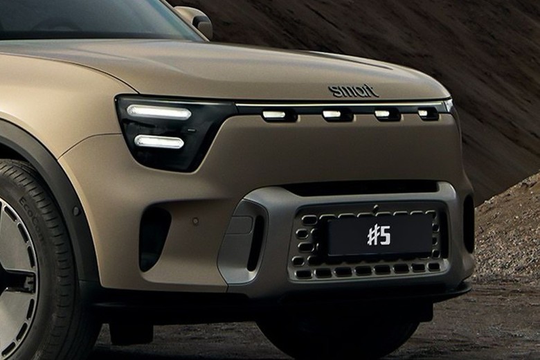 smart 5 front view in brown color