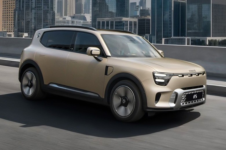 smart 5 side view in brown color