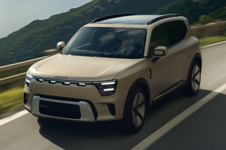 smart 5 front view in brown color