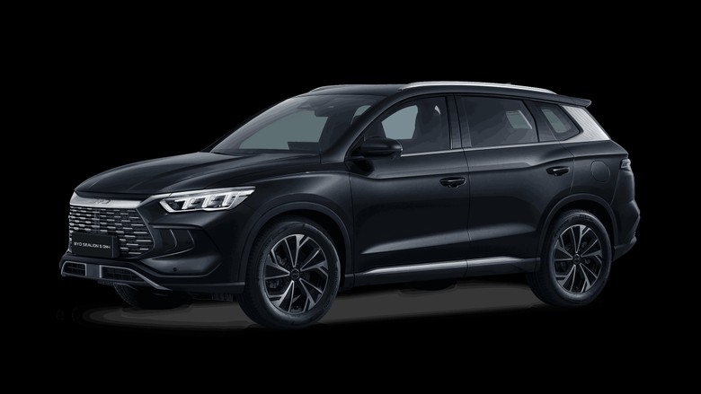 BYD Sealion 5 side view in black color