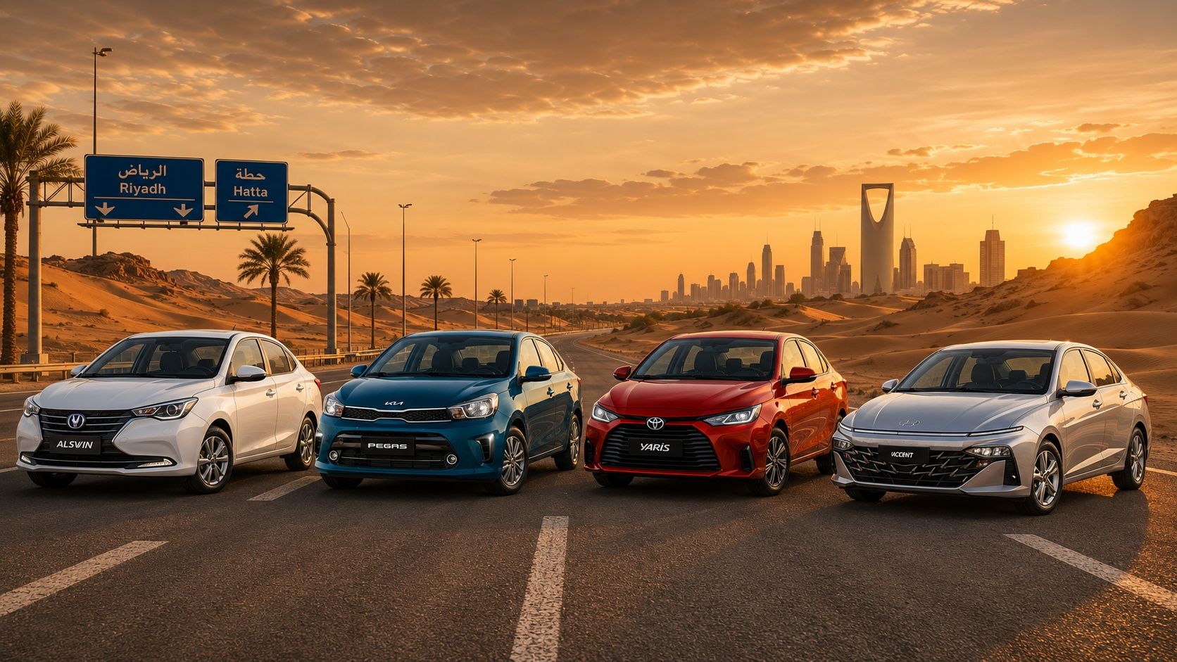 Changan Alsvin vs Toyota Yaris vs Kia Pegas vs Hyundai Accent: Best Budget Sedan Comparison in Saudi Arabia 2025